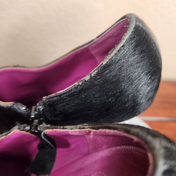 Shoes Of Prey Heels Womens 37 Black White Newspaper Custom Stiletto Platform - Picture 11 of 15